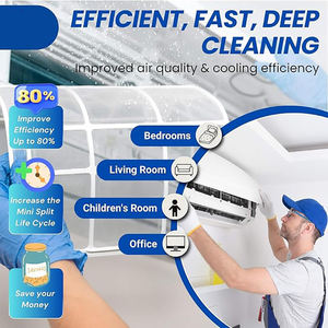 Kit de nettoyage professionnel pour climatiseur HVAC, housse de protection imperméable avec sortie de vidange pour nettoyeur de climatiseur, compatible 1-1,5 CV - Product Image 3