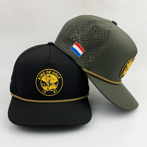 High Quality Men Snapback Gorras Custom 5 Panel Rope Laser Cut Performance <b>Waterproof</b> Sports Golf <b>Hats</b> Baseball Caps - Product Image 4