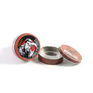 Round hair pomade metal tin can with embossed lid