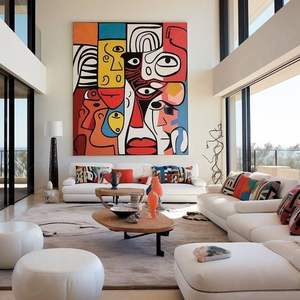 אמנות קיר מודרנית לעיצוב הבית, ציור שמן אבסטרקטי על קנבס, ציור בעבודת יד - Product Image 3