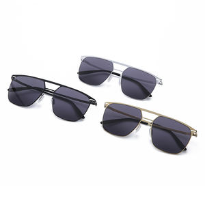Lunettes de soleil pour hommes Brand Design Cool <span class=keywords><strong>2021</strong></span> Flat <span class=keywords><strong>Top</strong></span> Double Bridge - Product Image 4