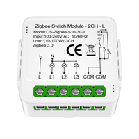 Module d'interrupteur Zigbee 3.0 à 3 canaux neutre libre, en aluminium et PC, 240V, contrôlé par Smart Life
