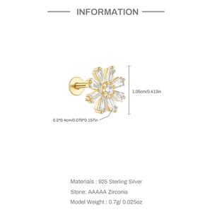 RINNTIN XP067 personalizzare 925 <span class=keywords><strong>argento</strong></span> Sterling placcato oro interno filo elica orecchini borchia Fine Piercing gioielli all'ingrosso - Product Image 6
