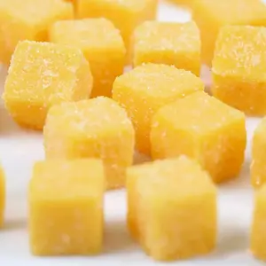 Individual packed cube mango flavored starch sweet jelly soft gummy candy