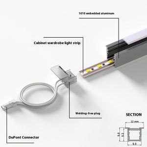 No-Welding Embedded LED Strip Light for <b>Kitchen</b> Cabinets Modern Design Waterproof Dimmable Wall-Mounted Cabinet Lights - Product Image 3