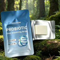 Bandes buccales de probiotiques et prébiotiques actifs de marque privée, qualité alimentaire, 10 bandes buccales par boîte, durée de conservation de 18 mois, complément alimentaire