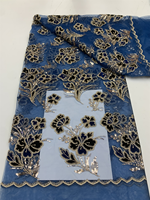 Tissu en dentelle de velours français brodé de luxe NI.AI avec perles et sequins, tissu en dentelle de velours nigérian avec pierres pour robes