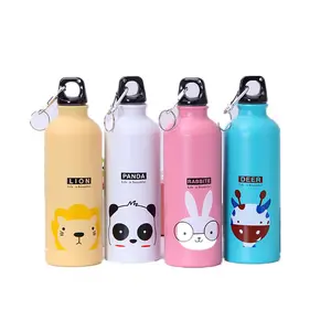 China Großhandel 500ml/750ml Aluminium Cartoon Wasser flasche für Kinder