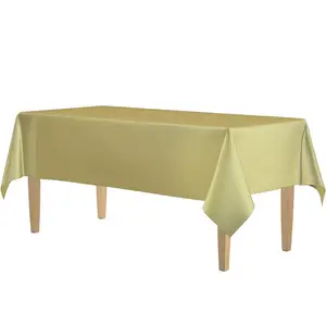 Wholesale Gold 137*274CM polyester tablecloth rectangular wedding table cover table linen for restaurant buffet party