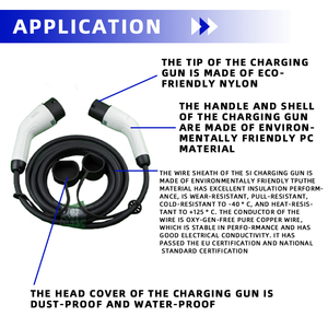 Ngọn lửa chống cháy mở rộng dây loại 2 tiêu chuẩn Châu Âu năng lượng mới sạc súng, hai đầu cắm 16A 32A - Product Image 5