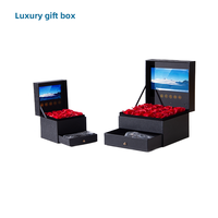 Boîte de brochure vidéo personnalisée de luxe avec écran LCD, en carton, pour bijoux, fleurs, cadeau romantique fait main pour petite amie, Saint-Valentin
