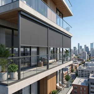 Stores à enroulement motorisés coupe-vent sur mesure <span class=keywords><strong>avec</strong></span> rails latéraux pour terrasse de jardin - Product Image 6