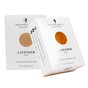 Boîtes à savon en papier de carte blanche de stratification brillante de conception imprimée personnalisée, boîte d'emballage de savon - Product Image 1