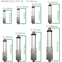 Actionneur linéaire micro multi-usages, course de 25 mm, 6 V, 12 V, 24 V CC, 30 mm/s, 32 N, métal, pour équipement d'automatisation