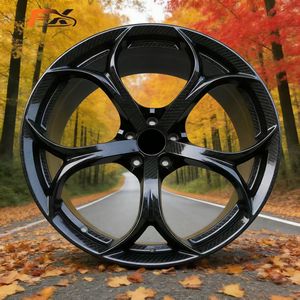 Jantes en fibre de carbone forgées en deux parties, personnalisables, de 18 à 21 pouces, en forme de pétale, finition noire mate, pour Audi RS6/<span class=keywords><strong>ABT</strong></span>/<span class=keywords><strong>A8</strong></span> - Product Image 1