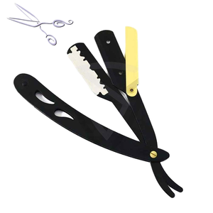 RTS Men Antique Black Folding Stainless Steel Straight <b>Razor</b> & Shaving Knife <b>Single</b> <b>Blade</b> Model R605 - Product Image 2