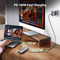 UGREEN Revodok Hub USB C 9 en 1, Adaptador Gigabit Ethernet, 4K a 60Hz, Carga PD de 100W, Puertos de Datos USB A y C, Lector de Tarjetas SD/TF