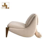 Fauteuil d'appoint de style moderne pour salon de villa, design queue de cheval, fauteuil de détente pour chambre d'hôtel, canapé individuel de luxe, mobilier