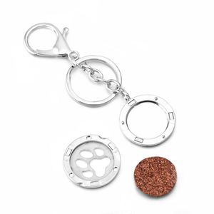 Pendentif de mode en acier inoxydable incrusté de zircon en forme de paume, diffuseur d'huiles essentielles et de parfum, petite boîte porte-clés - Product Image 4