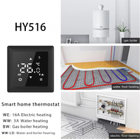 Termostato Inteligente WiFi Hysen HY516 Tuya, 3A/16A Opcional, Calefacción por Suelo Radiante Eléctrica/de Agua, Caldera de Gas, Regulador de Temperatura para el Hogar