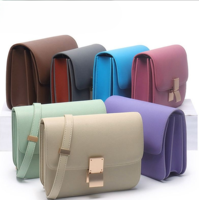 Nouveau Sac à Main de Luxe en Cuir Véritable pour Femme, Sac Bandoulière Carré avec Fermoir, Sac à l'Épaule Portable Personnalisé à Ouverture Facile
