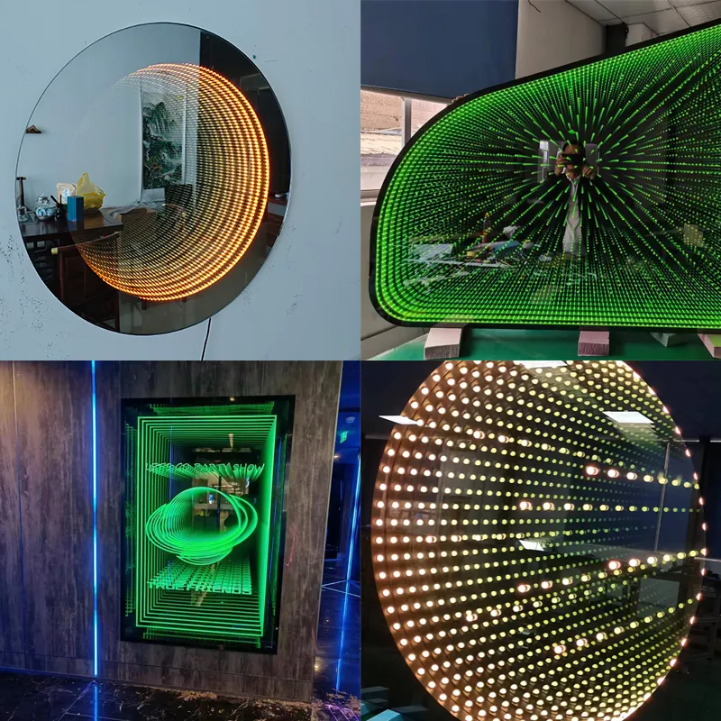 Venta al por mayor Magic LED Infinity Mirror 3D espejo de barbero de gran tamaño con LED para salón de belleza bar KTV