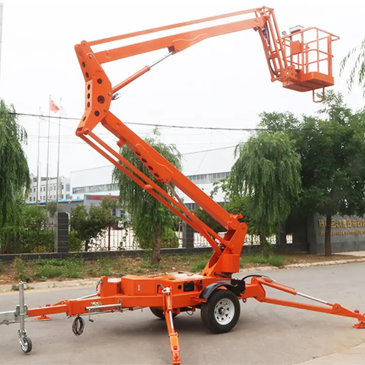 Antenne Werkende Aanhangwagen Type Towable Giek Man Lift Platform Voor Fruit Plukken