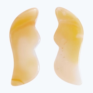 Outil de massage corporel en agate naturelle à 100 %, vente en gros d'usine, pierre Gua Sha en agate grise avec logo personnalisé - Product Image 3