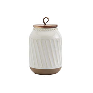 Recipiente Pequeño de Cerámica para Café o Té con Tapa de Bambú - Contenedor Rectangular de Cerámica Blanca para Mantequilla - Product Image 2