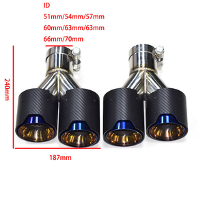 BMW Y Stili Evrensel 304 Paslanmaz Çelik+Karbon Fiber Y Stili <span class=keywords><strong>M</strong></span> Performans Dörtlü Egzoz Ucu Özelleştirme - Product Image 4