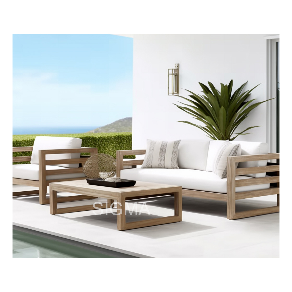 Nordic Modernos Estilo Modern Design Low Price Comfort Outdoor Garden Set Furniture Patio Sectional Couch 2 Seater Sofa