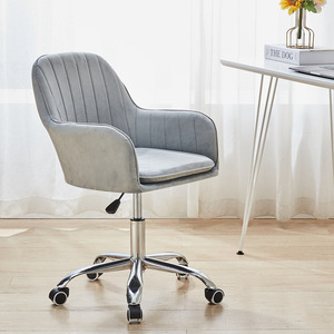 Silla <span class=keywords><strong>de</strong></span> Oficina Moderna <span class=keywords><strong>de</strong></span> Terciopelo para <span class=keywords><strong>Niñas</strong></span>, con Reposabrazos Fijos, Altura Ajustable, Base Giratoria <span class=keywords><strong>de</strong></span> Hierro, Silla <span class=keywords><strong>de</strong></span> Maquillaje para Hogar/Oficina/Dormitorio - Product Image 3