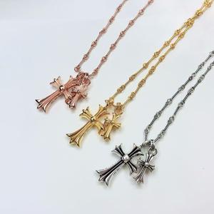 Колье-подвеска Chrom Hearts с длинной цепочкой, для женщин и мужчин, 24К золото/серебро, винтажный ретро-стиль, модные роскошные ювелирные изделия оптом - Product Image 4