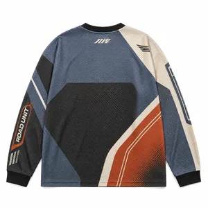 Maillot de motocross vintage personnalisé pour homme, en mesh respirant, manches longues, impression par sublimation, chemises de course moto - Product Image 2