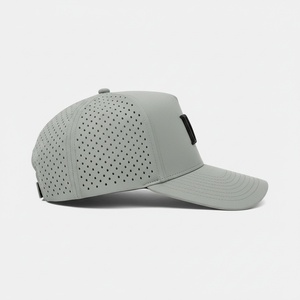 OEM Custom Mesh Perforated Hat Logo 5 <b>Panel</b> Slightly Curved Brim Snapback Waterproof Rubber <b>Patch</b> Golf Cap - Product Image 3