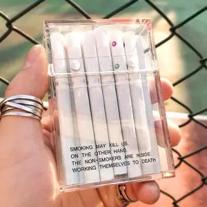 Özel akrilik şeffaf sigara kutuları flip kapaklı kutu