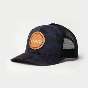 Casquettes Trucker 5 Panneaux en Maille Souple Camouflage Tendance avec Patchs en Cuir PU Diamant Personnalisés et Visière Courbée – Casquette Trucker A-Frame - Product Image 6