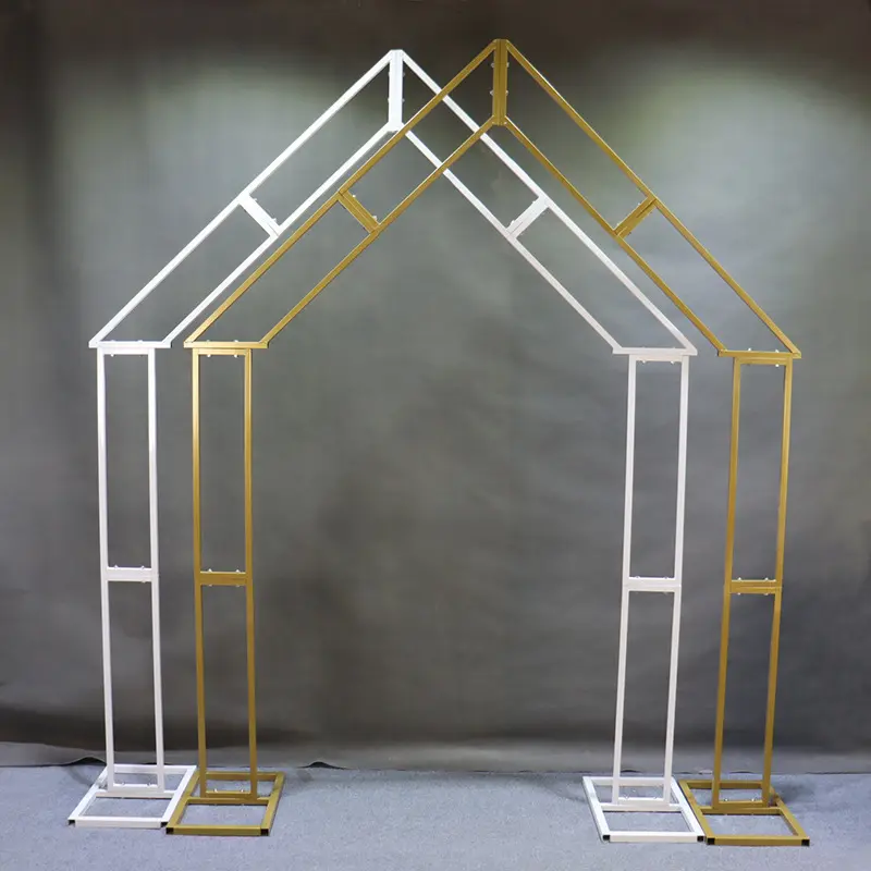 New Double Pole Arch Metal Art Frame Diamond Pentagon Stage Door for Wedding Easter Christmas Graduation Ceremony Decorations