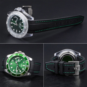 Bracelets de montre en silicone liquide souple de luxe, 20 mm, extrémités incurvées, remplacement pour Omeg-a Moonswatch, respirant, en <span class=keywords><strong>acier</strong></span> inoxydable - Product Image 2