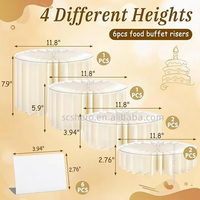 6 supports pliables pour gâteaux, présentoirs hauts en carton pour cupcakes, pour la présentation de desserts, la restauration, les mariages, les anniversaires et la décoration de fêtes