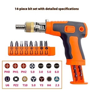 Multi-Angle Adjustable Ratchet <b>Screwdriver</b> <b>Set</b> Chrome Vanadium Steel <b>Bit</b> Gun-Type Multi-Functional Household Repair Tool OEM 14- - Product Image 4