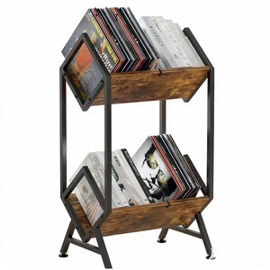 Passing On <b>The</b> <b>Kingdom</b> Vinyl Record Storage Rack Wood Metal CD Display Shelf Floor Bookshelf Magazine Organizer - Product Image 1