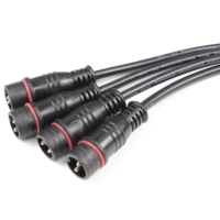 Connecteur DC étanche IP68 mâle/femelle 2 broches avec câble d'alimentation 12V, prise 5,5x2,1 mm, câble de connecteur DC 5521 étanche 2,1 mm