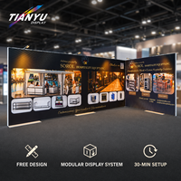 Stand d'exposition modulaire TIANYU avec structure en aluminium et panneaux en tissu SEG pour salons professionnels, commerce de détail et conférences