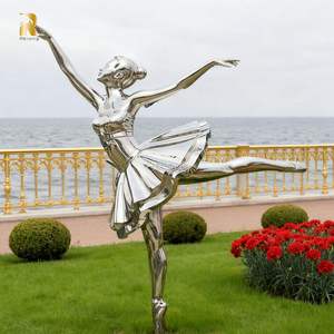 <span class=keywords><strong>Sculpture</strong></span> de statue de ballet en acier inoxydable grandeur nature personnalisée RELONG pour la décoration de parc en plein air - Product Image 1