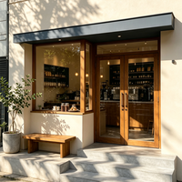 Vitrine de café en bois massif sur mesure / design d'intérieur de café de luxe