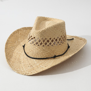 <span class=keywords><strong>Randonnée</strong></span> et pêche motif <span class=keywords><strong>de</strong></span> tissage ouvert femmes tissé à la main raphia paille Cowgirl <span class=keywords><strong>chapeau</strong></span> occidental avec perle <span class=keywords><strong>de</strong></span> conque - Product Image 2