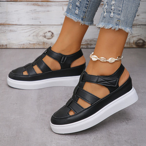 <span class=keywords><strong>Sandali</strong></span> Romani da <span class=keywords><strong>Donna</strong></span> Baotou Tinta Unita, Nuovo Stile Estate 2025, <span class=keywords><strong>Sandali</strong></span> Sportivi e Casual con <span class=keywords><strong>Zeppa</strong></span> Spessa, Traforati - Product Image 5