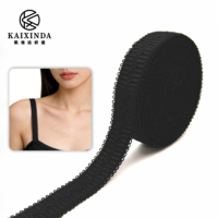 Bande élastique rayée en nylon de 1,5 cm de large, de haute qualité, confortable, douce, avec bordure picotée, pour bretelles de soutien-gorge et accessoires de vêtements et de lingerie, vente en gros