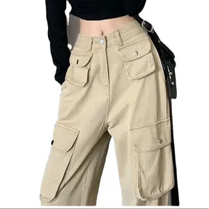 Salopette jeans femmes automne taille haute jambe droite jambe large blanc pantalons décontractés drapé sol pantalons longs